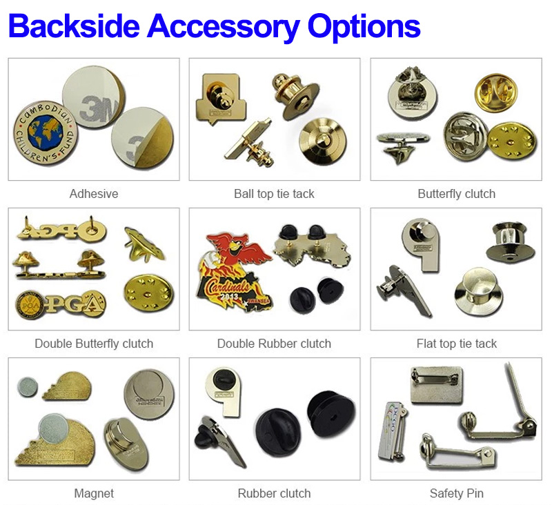 Lapel Pin Backside Accessory Accesorio trasero de Pin de solapa