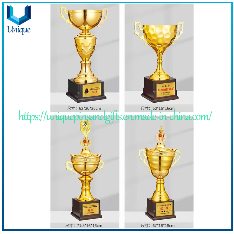  Trofeo de metal de gran tamaño personalizado: oro, plata y cobre para deportes como baloncesto, fútbol, ​​voleibol, copas para competiciones y juegos escolares Recuerdos de alta calidad
