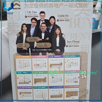 Imán de calendario personalizado de regalo gratis, papel de arte de 250gsm, soporte de imán suave de 0,4mm para nevera