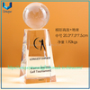 Trofeo de cristal personalizado con parte superior esférica: globo terráqueo, pelota de golf, opciones de forma de gema, base trapezoidal alta, patrones impresos y texto - para premios