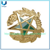 Insignia de policía militar chapada en oro y plata personalizada en dos tonos, insignia de metal de Qatar de los Emiratos Árabes Unidos, alfiler de sombrero 3D, alfiler de cuello, 
