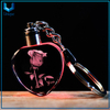 Llavero de decoración de moda, logotipo de impresión personalizado o llavero de regalo de recuerdo de cristal con flash LED con logotipo grabado en 3D integrado