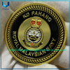 Moneda conmemorativa de doble cara personalizada de la Armada Real de Malasia con borde de cuerda doble 3D