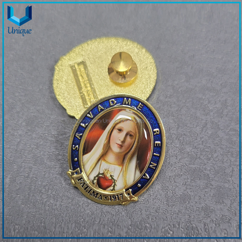 Foto Virgen de F&aacute;tima Pin de solapa-2