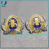 Emblema de policía militar personalizado, insignia de metal de Brasil chapado en dos tonos dorado y plateado, broche de Metal de bronce troquelado