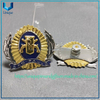 Emblema de policía militar personalizado, insignia de metal de Brasil chapado en dos tonos dorado y plateado, broche de Metal de bronce troquelado
