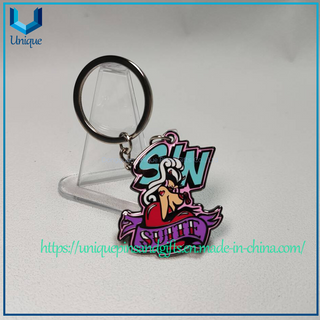 Kecychain de metal de dibujos animados de esmalte duro 2D personalizado, llavero personalizado de níquel negro con logotipo de empresa, regalo de recuerdo