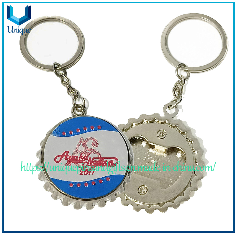 Modifique el llavero del abrebotellas del regalo del recuerdo del logotipo de Printng para requisitos particulares, llavero del abrelatas de la cerveza