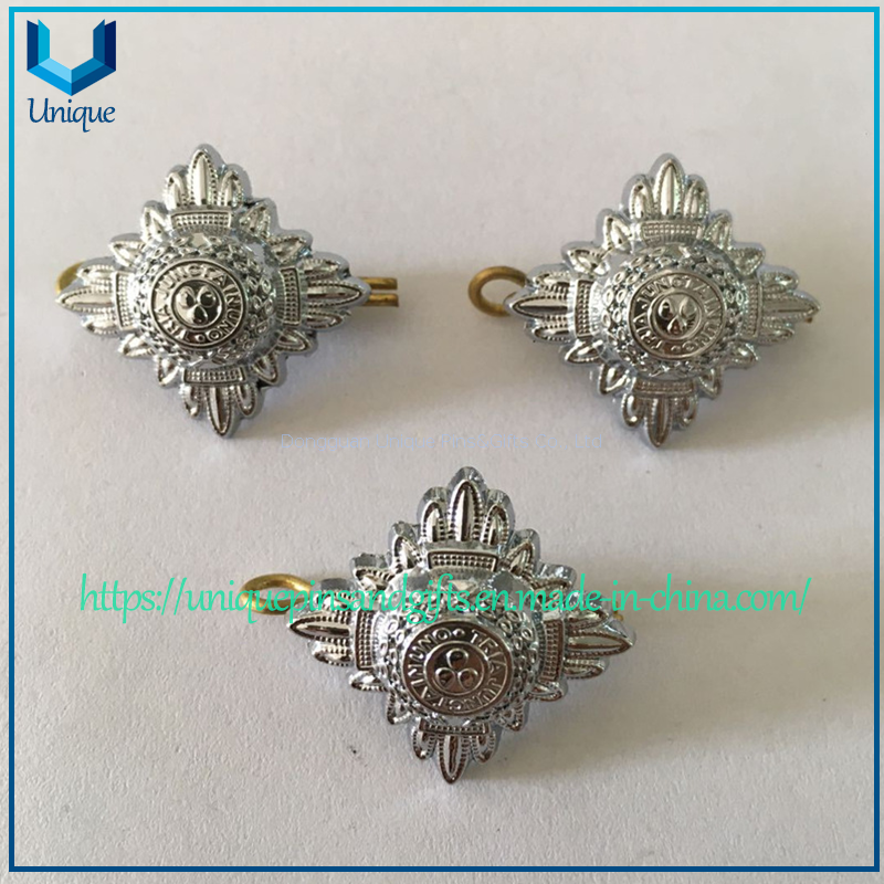 Alfiler de cuello militar personalizado de alta calidad, Bronce, oro y plata, alfiler de solapa de gorra, broche de Metal para uniforme militar