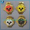 Pin de reloj 3D con solapa giratoria personalizado, broche de metal elegante de la colección Fench Pin, reloj 3D con emblema de coche Raching
