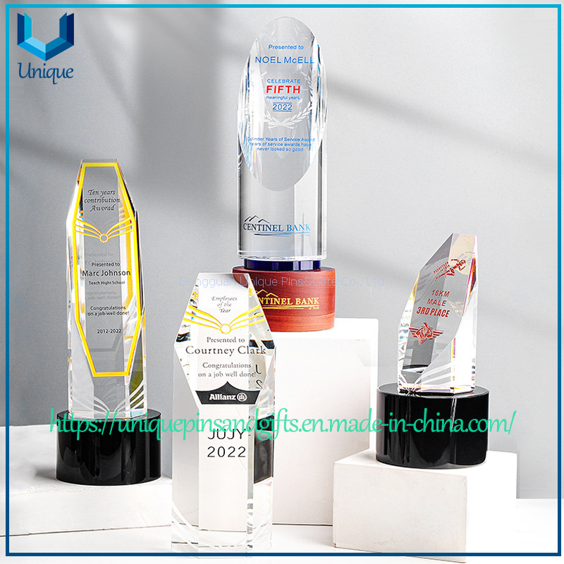 Trofeo de cristal personalizado K9 con base de madera, trofeo de copa de medalla de recuerdo de diseño creativo