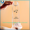 Trofeo de cristal personalizado, galardonado con premios de golf, en forma de rascacielos con una parte superior cóncava para incrustar una esfera.