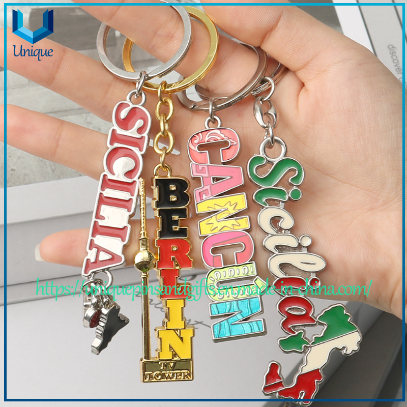 Llavero esmaltado de artesanía de metal de alta calidad personalizado, el mejor regalo de recuerdo, llavero de metal de moda con diseño de logotipo personalizado
