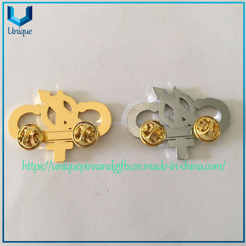 Insignia de Pin de solapa plateada y dorada 3D de Commando Moniteur personalizada, insignia de metal de la policía militar con embrague de mariposa 