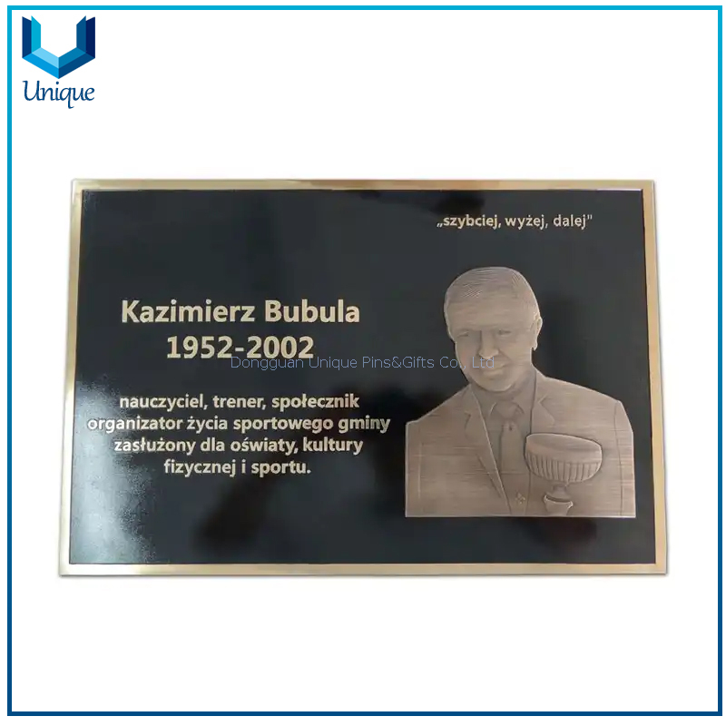 Placas conmemorativas personalizadas para tumbas, marcador de placa conmemorativa para tumbas de metal para exteriores con grabado 3D de 11 cm de diámetro en bronce