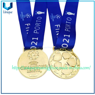 Liga personalizada Premier League y más medallas de fútbol Estilo Carabao, Champions League y Premier League Campeones mundiales de Qatar Medalla de oro de la FIFA