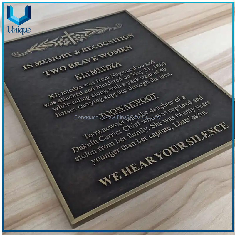 Placa de bronce de tumba personalizada, placa de metal de la casa-2