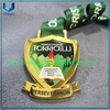 Logotipo personalizado Medallas de premios de metal de eventos deportivos escolares únicos con impresión UV y cinta