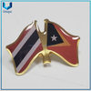 Pin desplazado de bandera doble de Tailandia personalizado