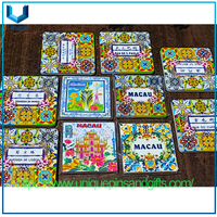 Ventas calientes Pegatina de imanes de nevera magnética de cerámica de estilo portugués con patrones creativos portugueses y efecto texturizado para regalos de recuerdo de viaje