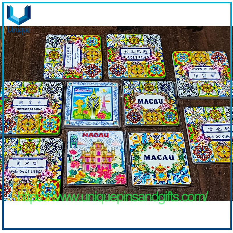 Ventas calientes Pegatina de imanes de nevera magnética de cerámica de estilo portugués con patrones creativos portugueses y efecto texturizado para regalos de recuerdo de viaje