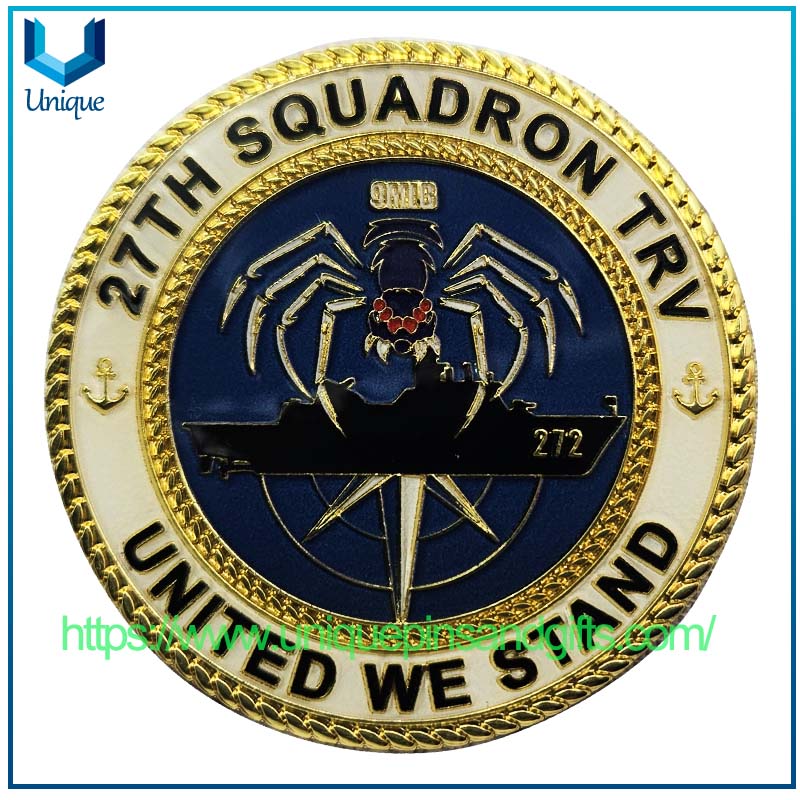 Moneda conmemorativa de metal de diamantes de oro electroplatante de doble cara personalizada