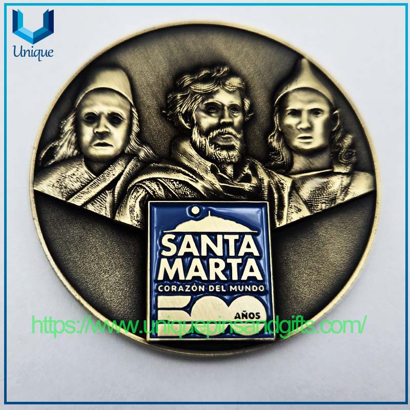 Columbia SANTA MARTA BOMBEROS VOLUNTARIOS Commemorative Coin (3) 
