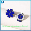 Insignia de metal personalizada, logotipo de ambulancia azul y una insignia de alfiler de emblema de metal de la vida, insignia de rescate de emergencia
