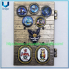Diseño personalizado Moneda conmemorativa plegable de metal 3D, 3 'USA Marine Military Door Abre Abertable Mess Souvenir Coin, Logotipo de impresión UV Moneda de desafío conmemorativo