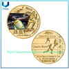 Moneda al por mayor de la medalla del espejo del oro/de la astilla de la impresión ULTRAVIOLETA, moneda conmemorativa famosa de la medalla de las estrellas del deporte