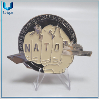 Moneda de desafío de níquel de diseño único con puño de la Armada de la OTAN Naavy de EE. UU. 3D personalizada con bandera de EE. UU.