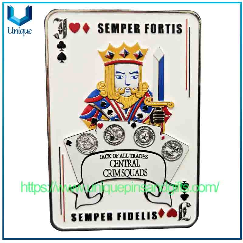 Moneda de póquer azul marino de EE. UU. con diseño creativo personalizado