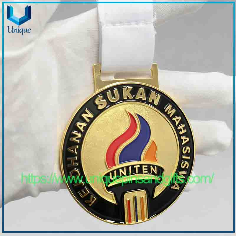 Personalizado Medalla de metal 3D de dise&ntilde;o, medalla escolar, medalla deportiva, medalla de marat&oacute;n con cinta (12) 