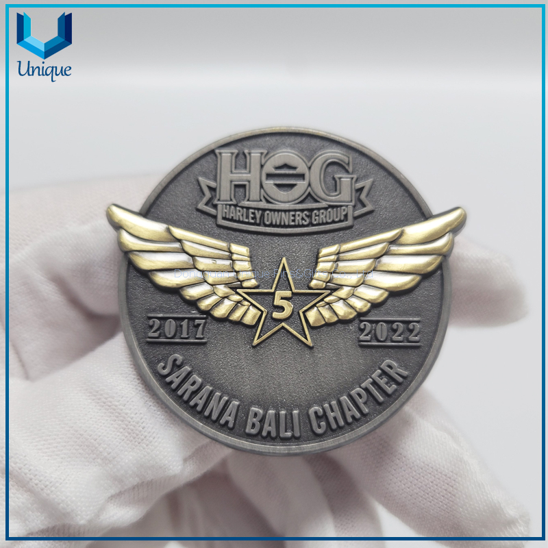 Pin Harley Owers de dos tonos 3D de aleación de zinc personalizado