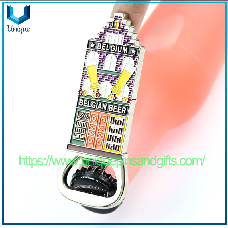 Imanes de nevera de metal 3D de recuerdos turísticos de Bélgica y Bruselas de diseño personalizado