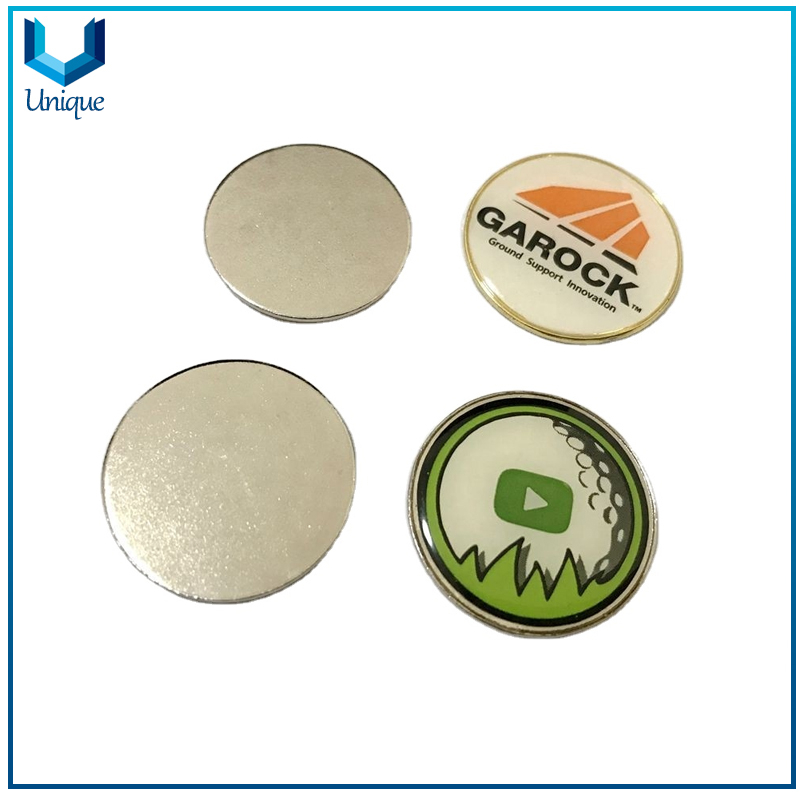 Logotipo de impresión Clip de sombrero de golf magnético con marcador de bolas, clip de sombrero de diseño personalizado con bolsillo para herramientas de golf