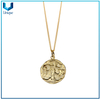 Maker colgante personalizado, collar de plata grabado, logotipo de encargo colgante de monedas de oro, 925 plata de Hip Hop colgantes