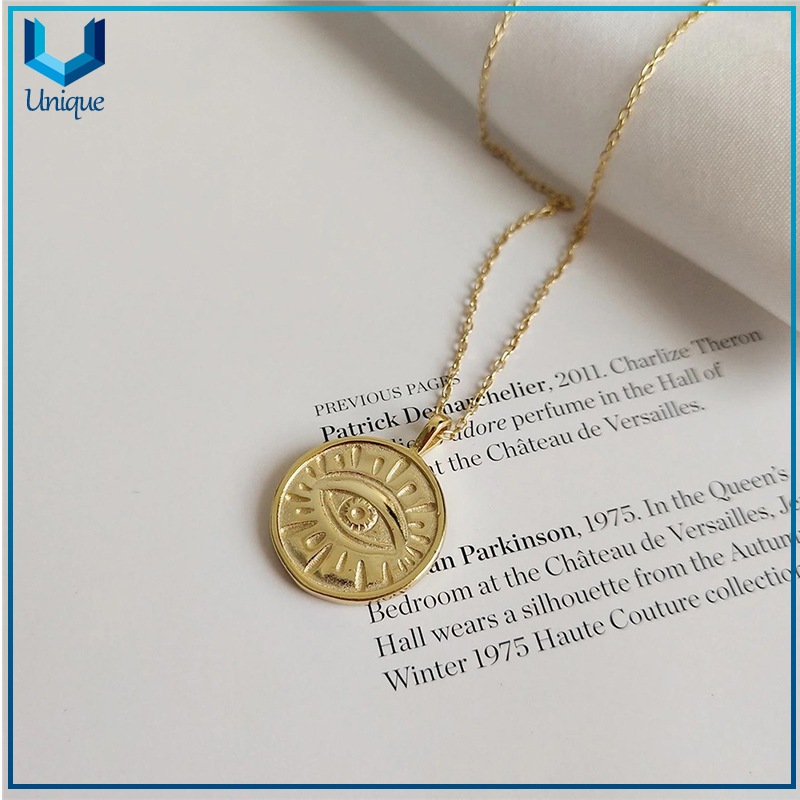 Collar colgante de plata personalizado, diseño colgante personalizado del collar, venta al por mayor de fábrica para la moneda de la collar de plata de la moda