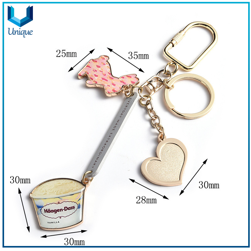 Llavero de diseño de lujo personalizado, llavero de la manera del metal con diseño personalizado para regalos promocionales de souvenir