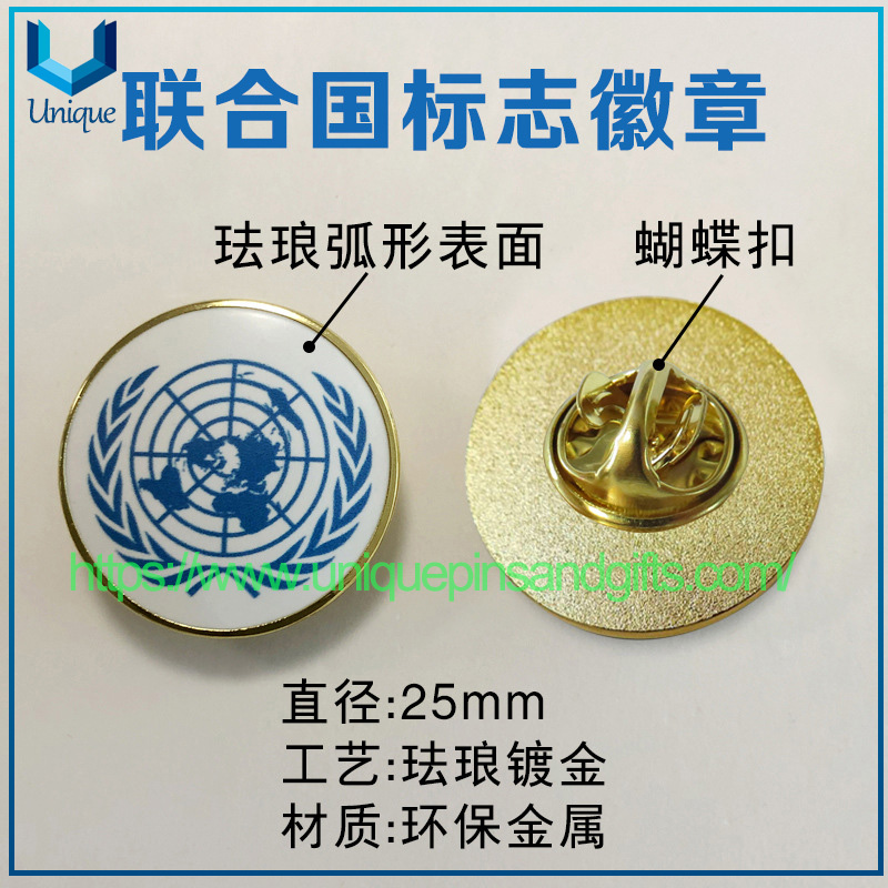 Pin de solapa con el logotipo de las Naciones Unidas (10)