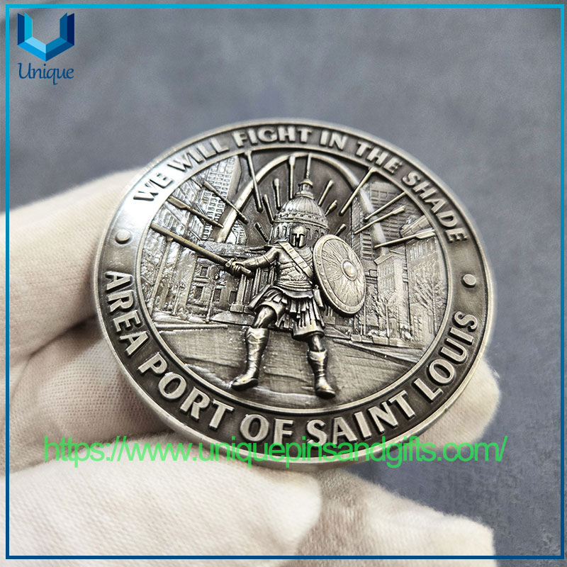 Moneda de policía personalizada con revestimiento de dos tonos de bronce antiguo + plata antigua de 2,25 pulgadas