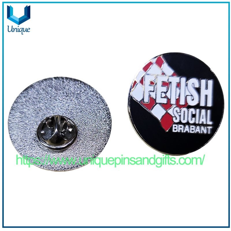 Pin de bandera nacional azul con insignia de Pin de solapa esmaltada colorida de metal con logotipo personalizado Pin de BRABANT SOCIAL FETISH