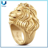 Anillos de fundición de acero inoxidable para hombre estilo punk león cabeza anillo de dedo personalizado