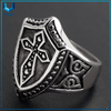Anillo de escudo de acero inoxidable de alta calidad clásico punk vintage para hombres