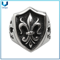 Wholesale Vintage Sterling Silver Jewelry Flower Open Silver Punk Hombres Anillo