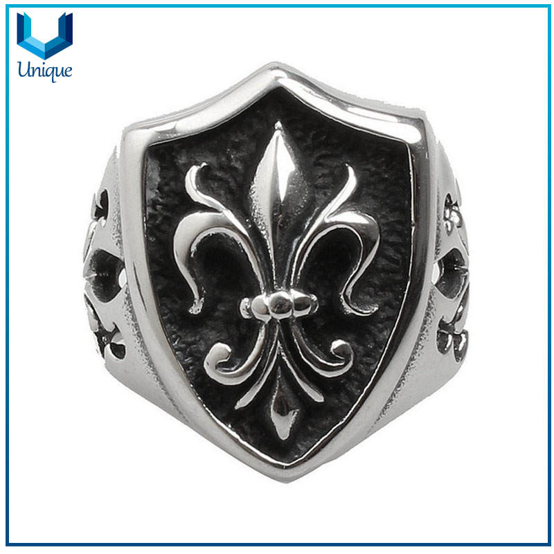 Wholesale Vintage Sterling Silver Jewelry Flower Open Silver Punk Hombres Anillo