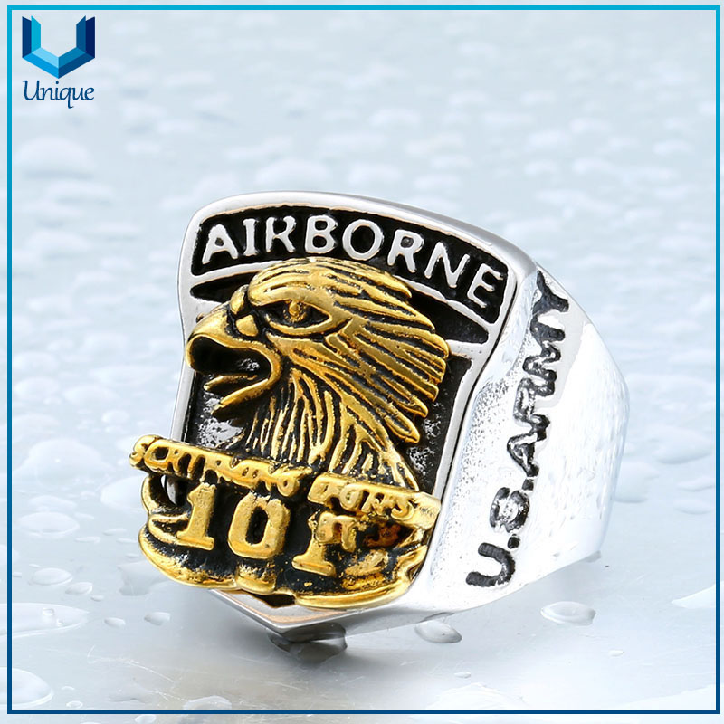 OEM ODM joyería europea y americana Retro Eagle Wings Anillos de diseño de animales para hombres