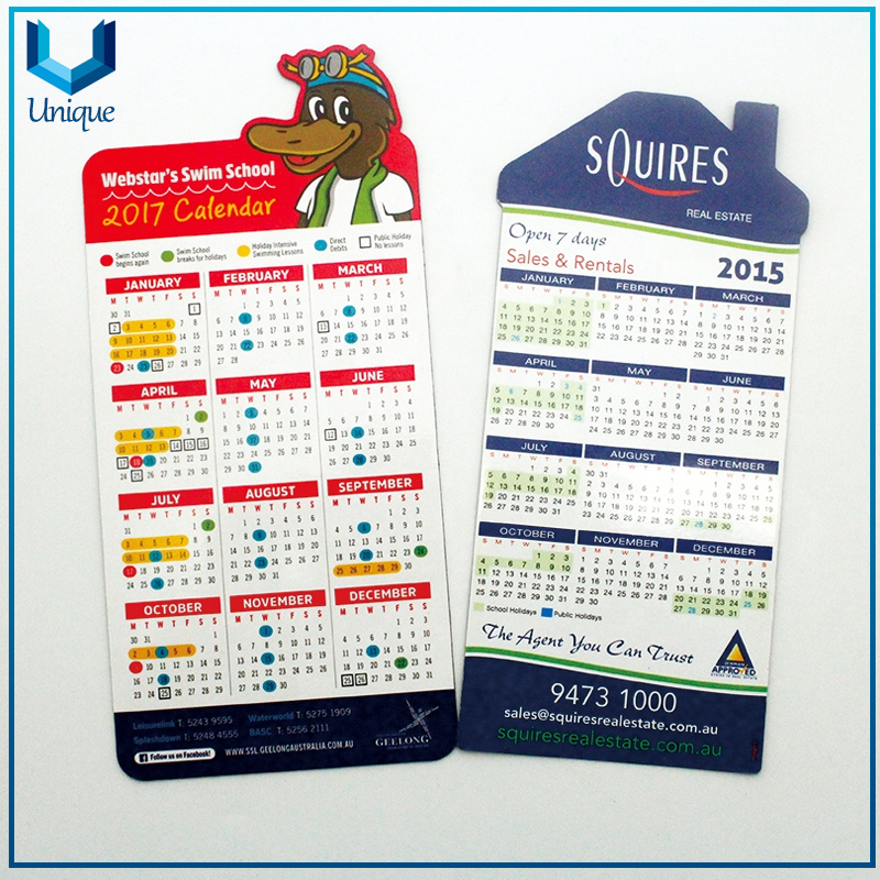 Calendario magnético personalizado con láminas de lágrimas Etiqueta engomada del refrigerador