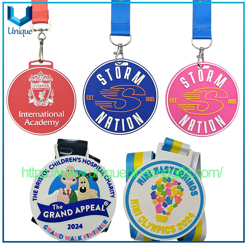 Medalla personalizada de la medalla de goma de PVC PVC personalizada Medalla de recuerdo con cinta para eventos de promoción