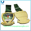Logotipo personalizado Medallas de premios de metal de eventos deportivos escolares únicos con impresión UV y cinta